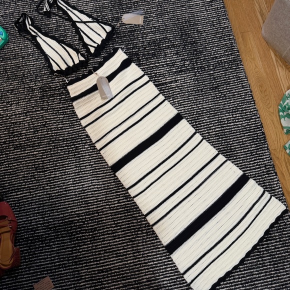Meshki Crochet Two-Piece Set - Black & White Striped - Picture 7 of 7